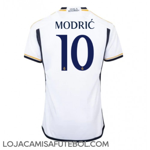 Camisa de Futebol Real Madrid Luka Modric #10 Equipamento Principal 2023-24 Manga Curta